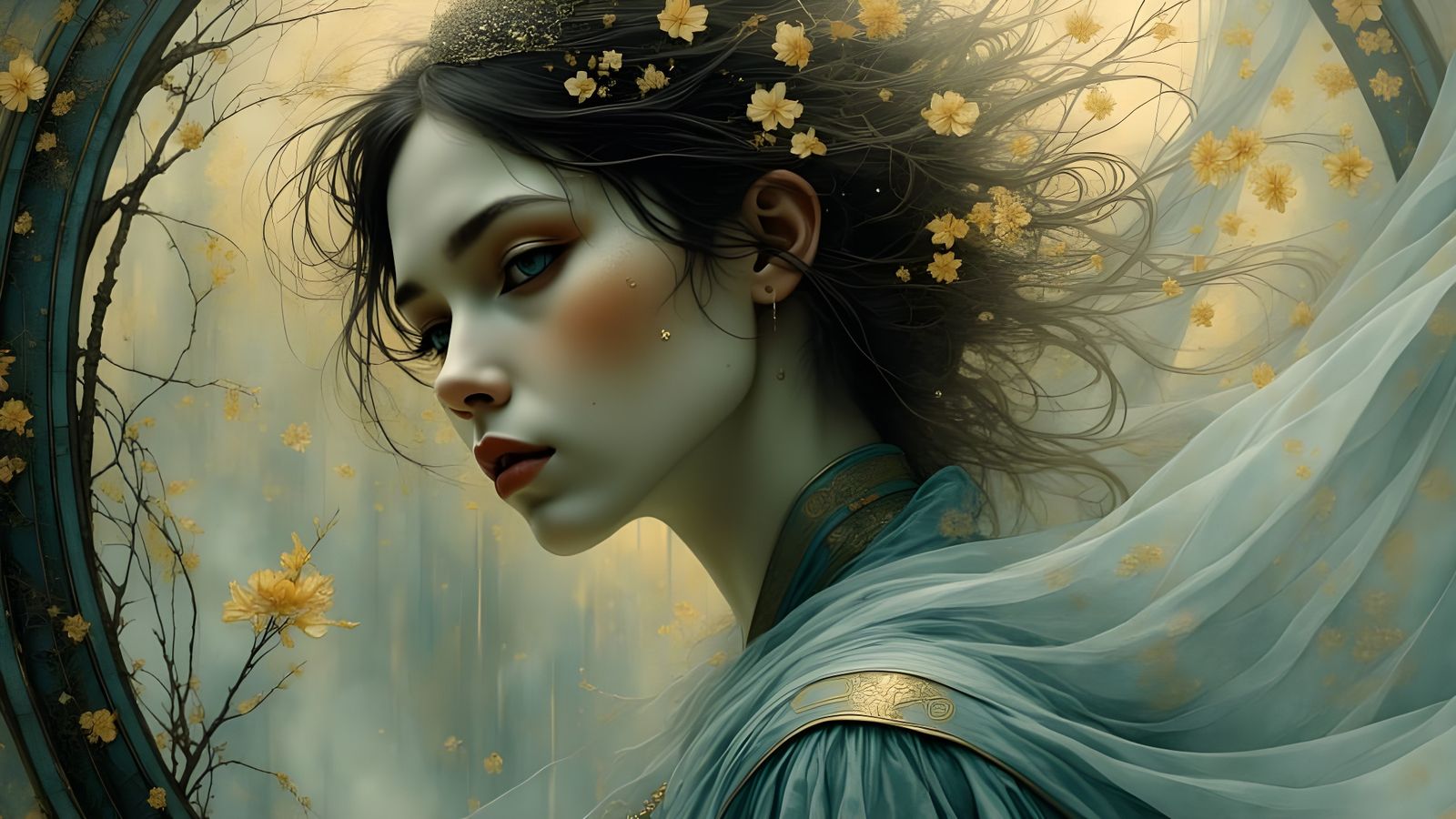 Dynamic Portrait Art in Triadic Colors