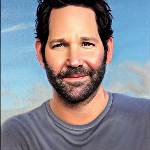 Paul Rudd Portrait in Oil Paint Style
