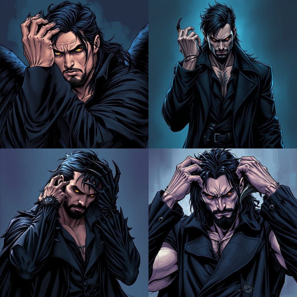 Mysterious Dark Figure in Anguished Despair