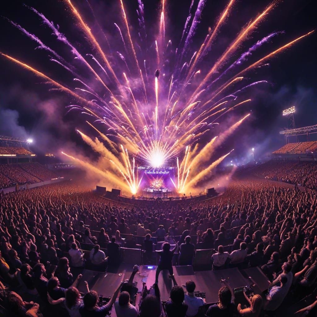 Electric Rock Concert in Vibrant, Energetic Style