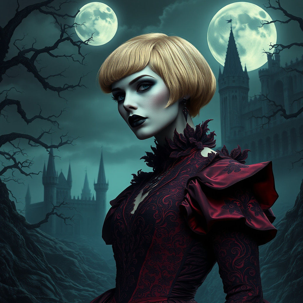 Vampira in Dark Gothic Fantasy Style