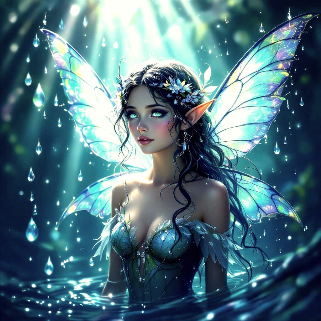 Ethereal Water Fairy in Vibrant Digital Art
