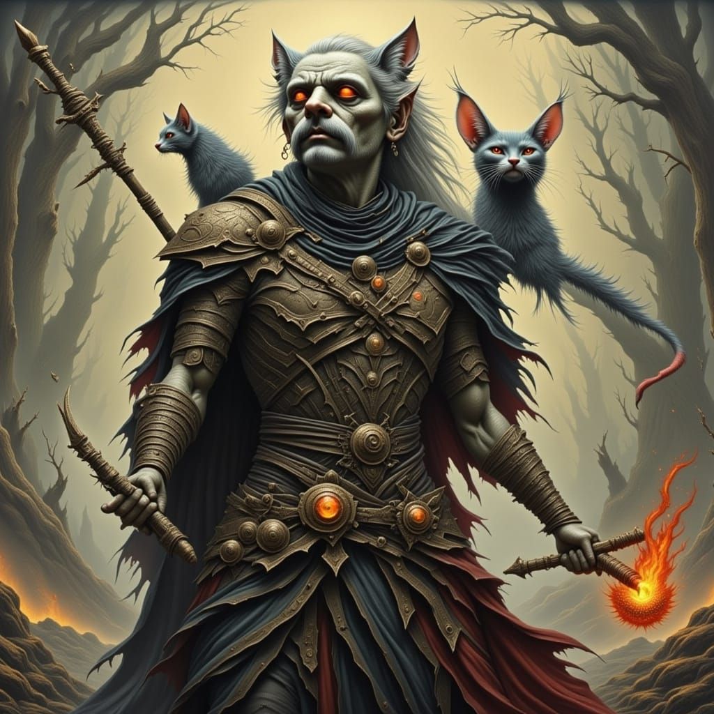 Nightmarish Creature with Distorted Forms