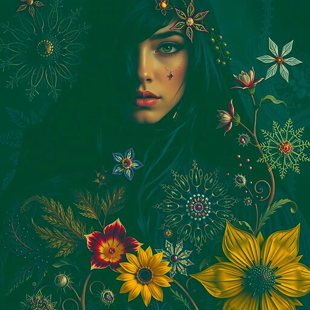 Hyperrealistic Portrait with Fantastical Deep Colors