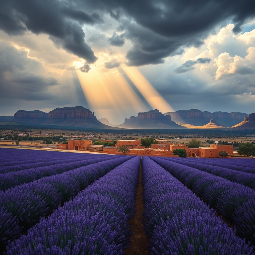 Rows of Lavender, New Mexico