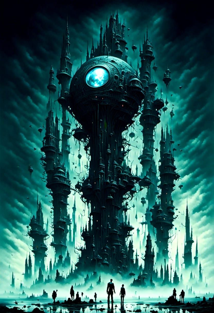 Futuristic Hero in War Landscape