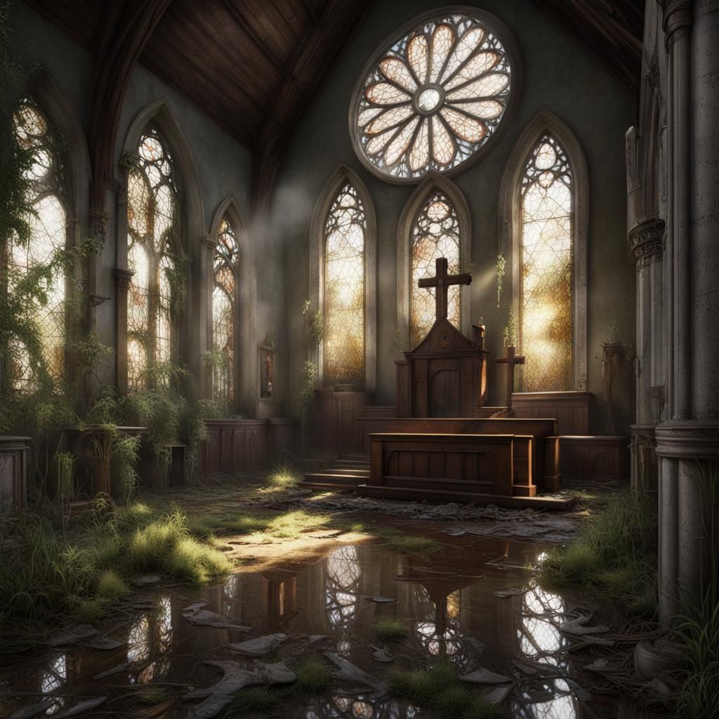 Abandoned Church Interior in Photorealistic Detail