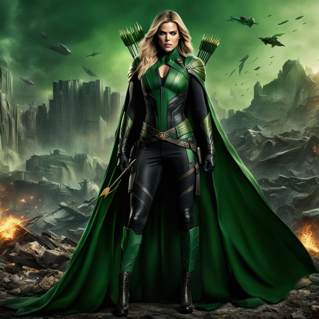 Celebrity Archer as Green Arrow in Digital Art