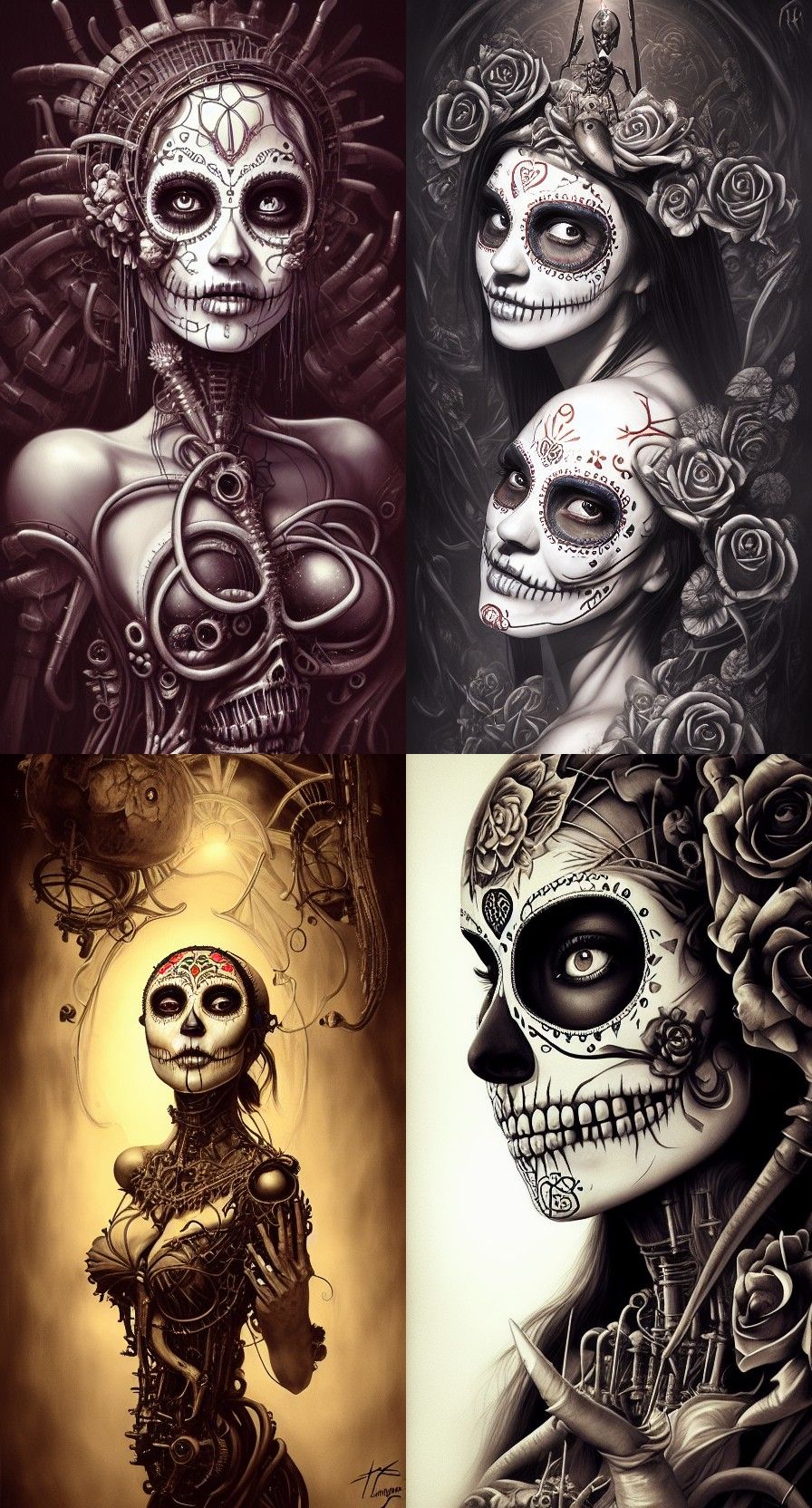 Biomechanical La Catrina: Day of the Dead Goddess