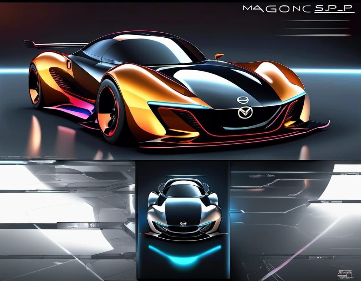 Mazda Iconic SP Concept Car on Racetrack in Cel-Shading