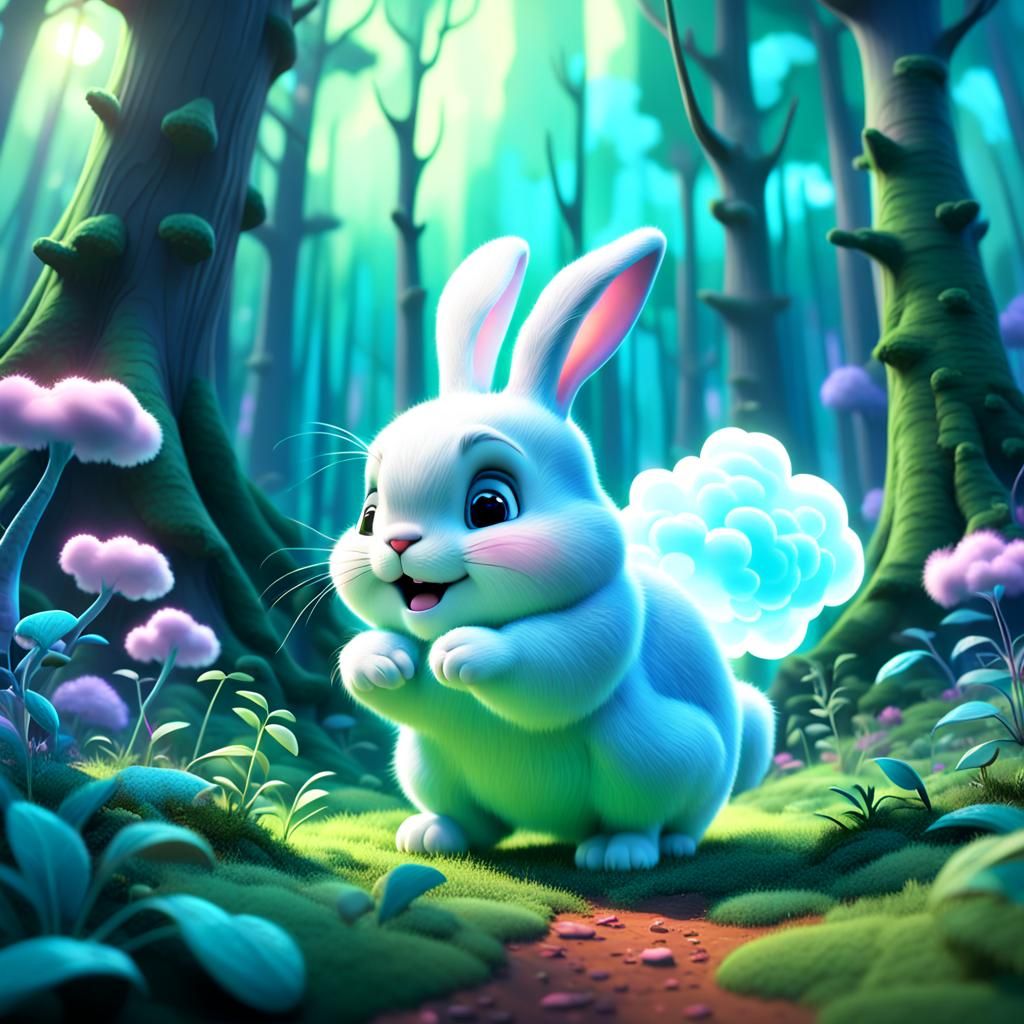 Cute Bunny Creates Fart Cloud in Pixar Style