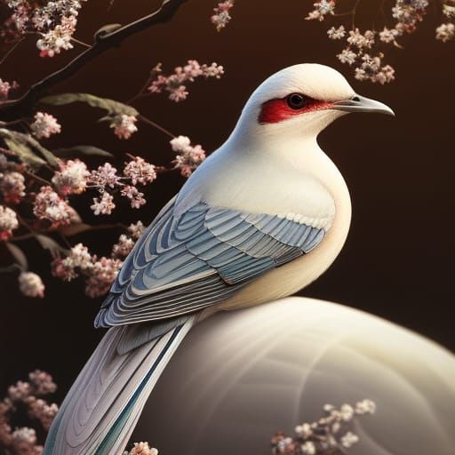 Art Nouveau White Bird Logo in Cel Shading