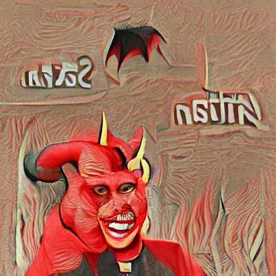 Stylized Demon Portrait in Bold Colors