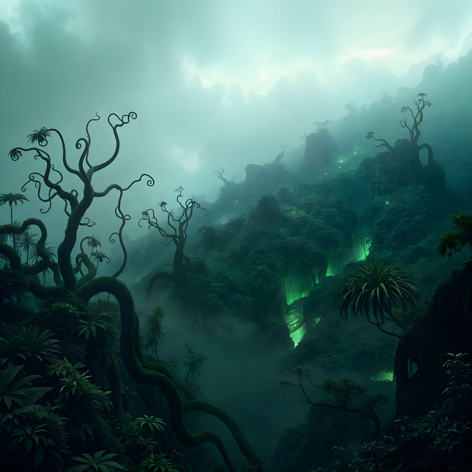 Surreal Alien Landscape in Hyperreal Style