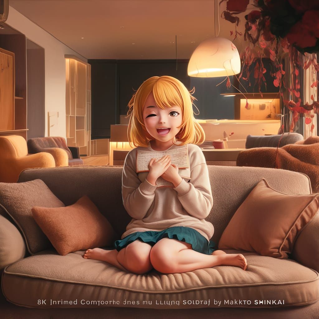 Anime Girl Receives Love Letter in Ghibli Style