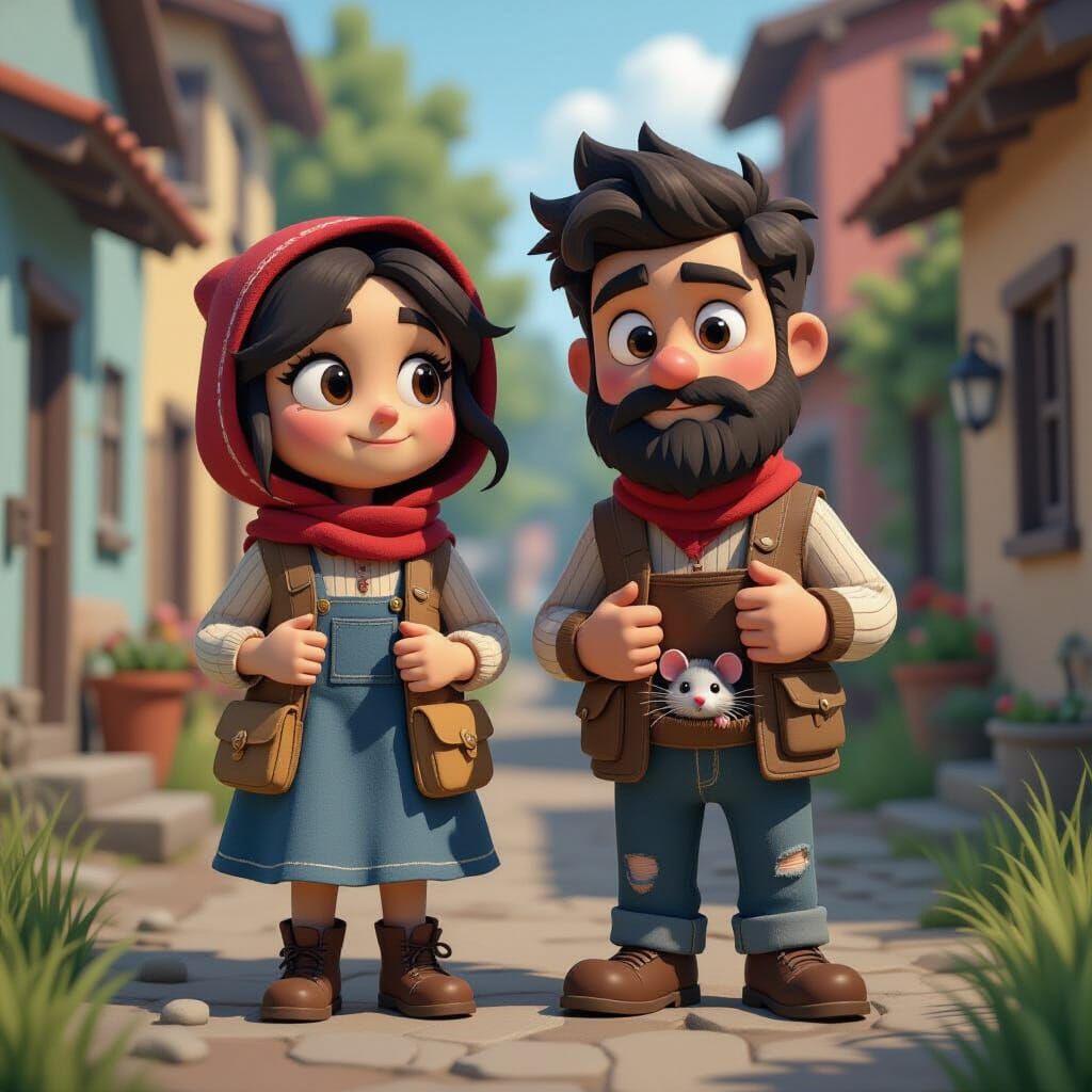 Impoverished Couple Endures 30 Years, Stylized 3D Art