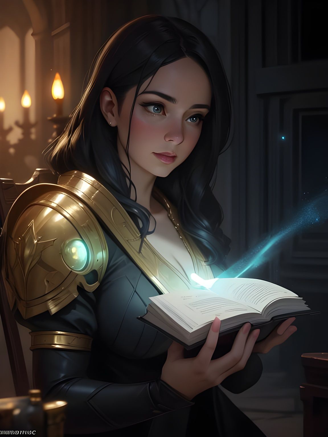 Elegant Female Caster in Fantasy Setting