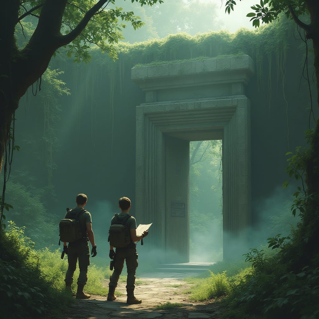 Jungle Maze Runners in Moody Concept Art Style