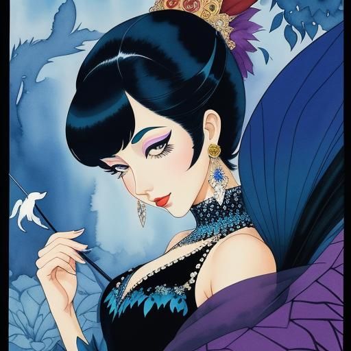 Vibrant Art Deco Dancer in a Gaudi-Inspired Setting