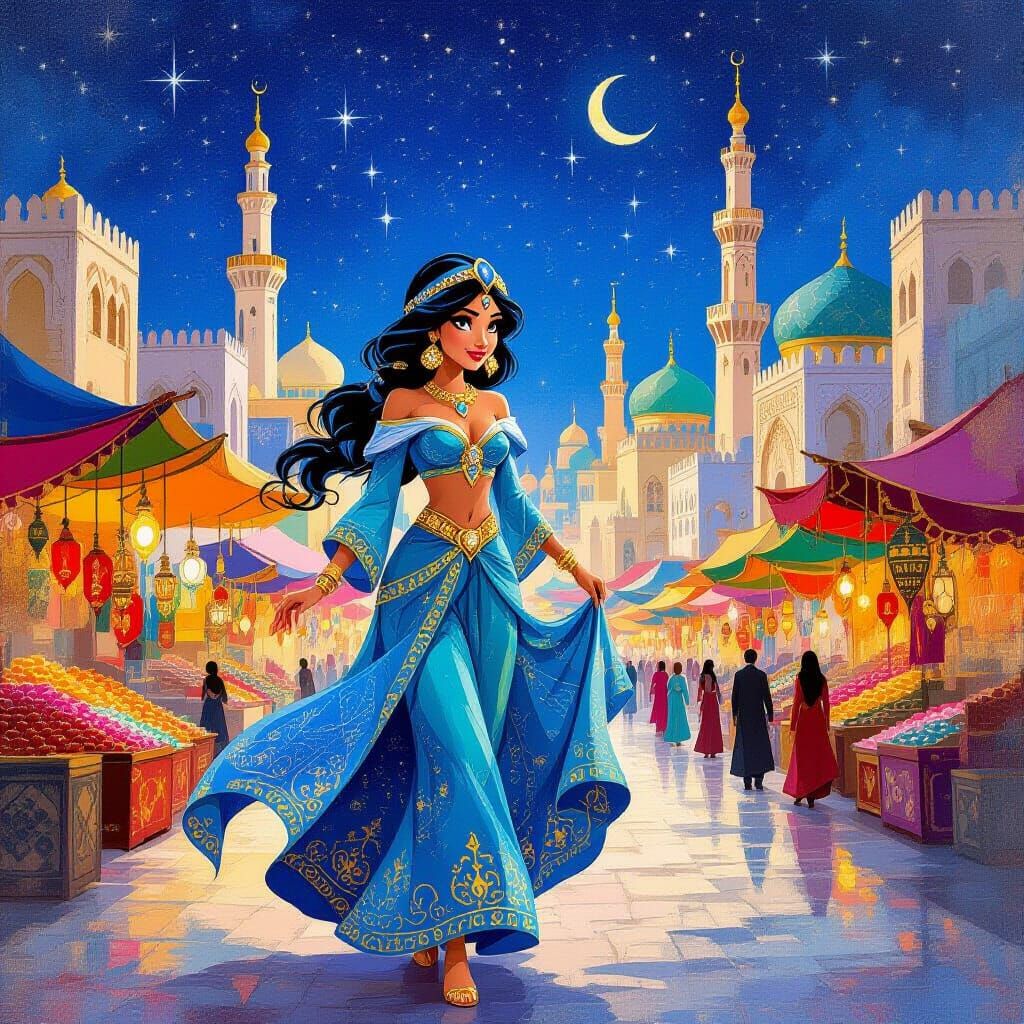 Princess Jasmine at the night market