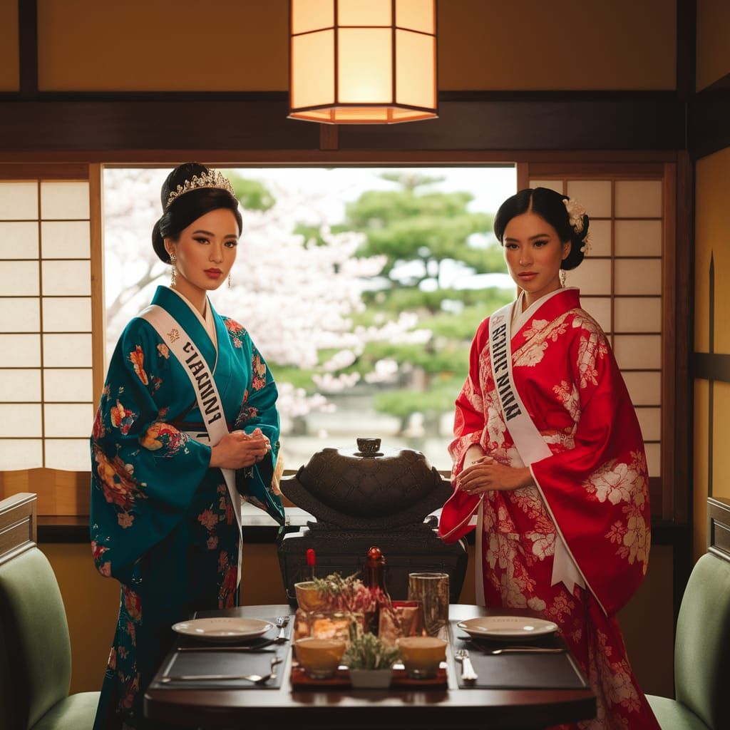 Japanese Restaurant Scene with Thai and Filipino Culture