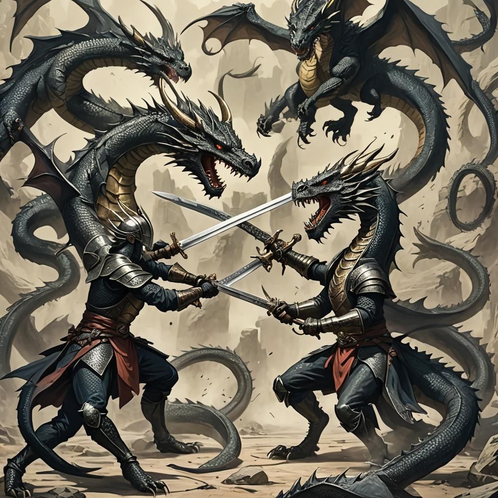 Dragon Sword Fight in Fantasy Style
