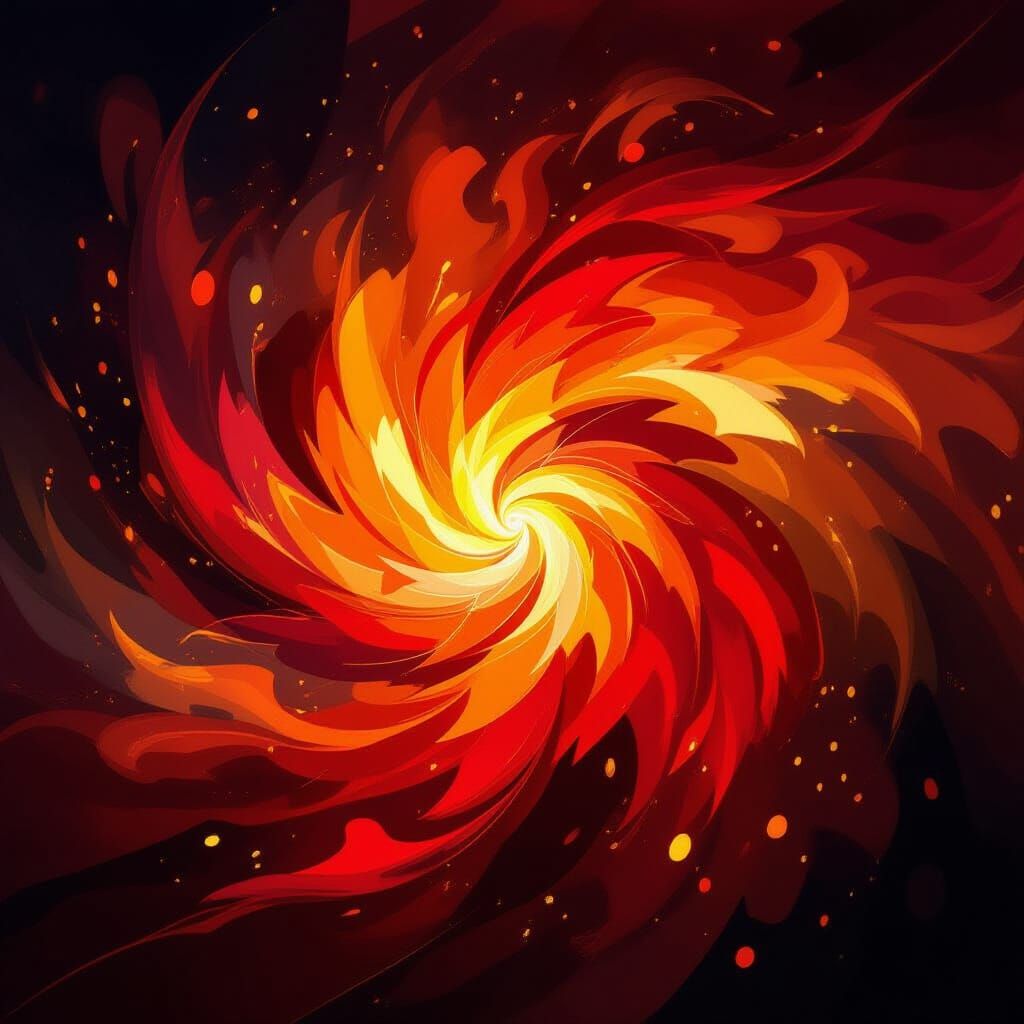 Fiery Abstract Explosion of Color