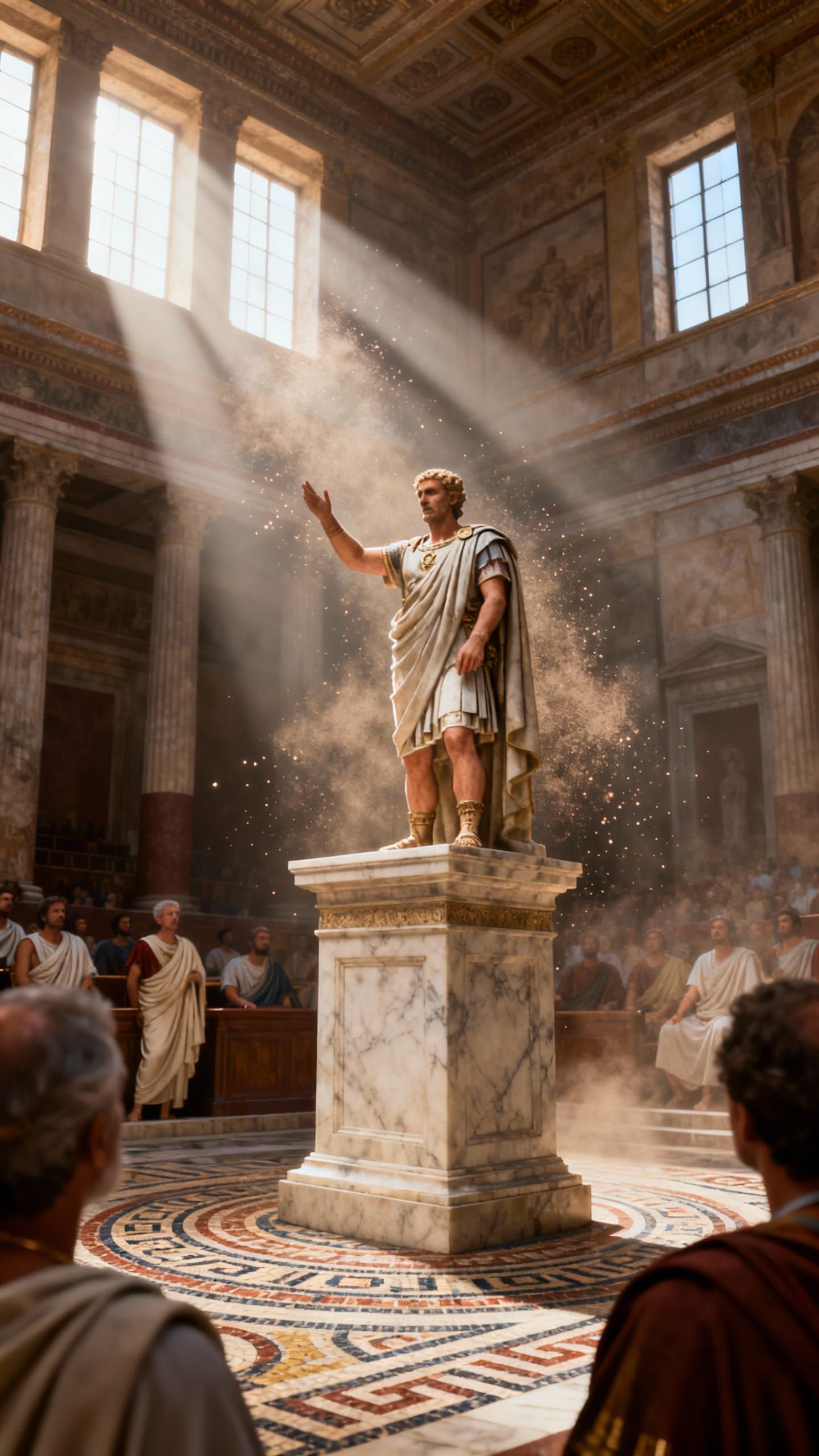 Julius Caesar Addresses Roman Senate in Curia