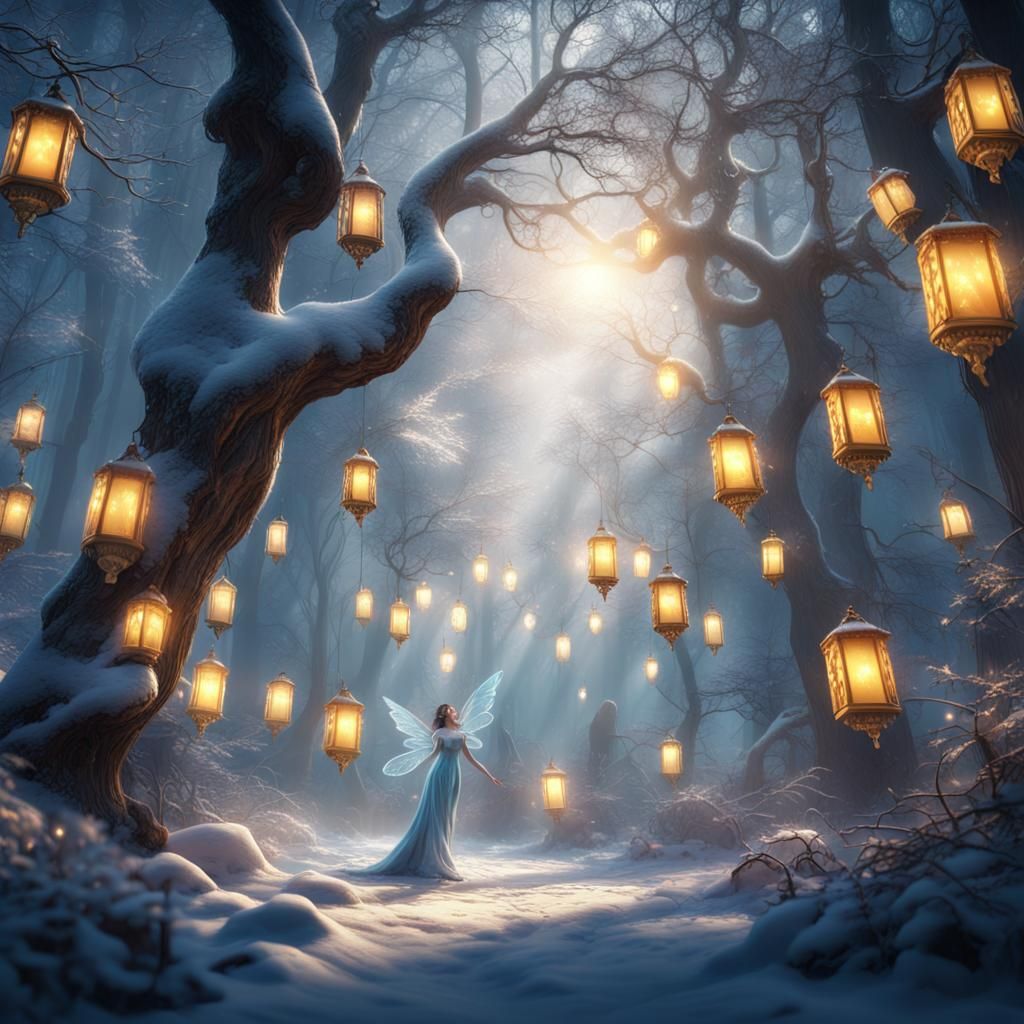 Winter Fairies Dance in Forest Sunlight