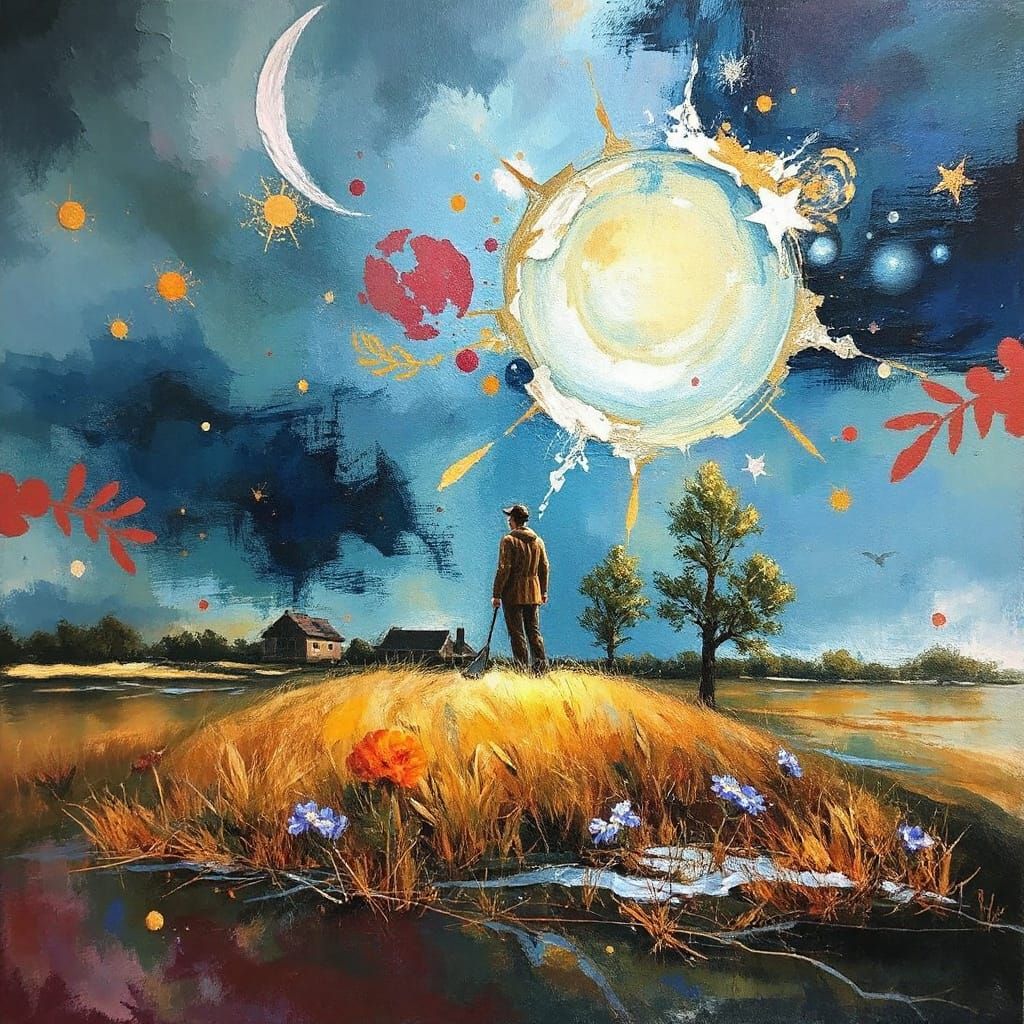 Seasons of grief. Impressionism, surreal. Oil on canvas, alc...