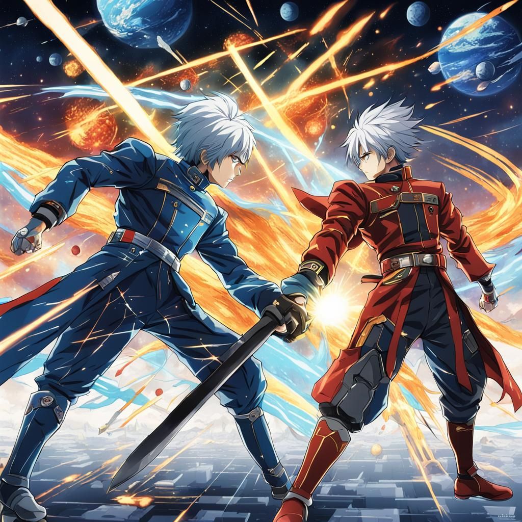 Futuristic Battle in Anime Style Japan
