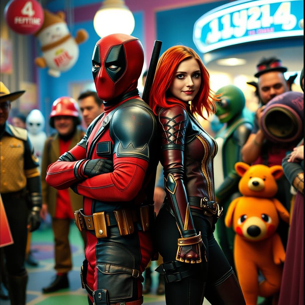 Deadpool and Mary Elizabeth Winstead in Film Still