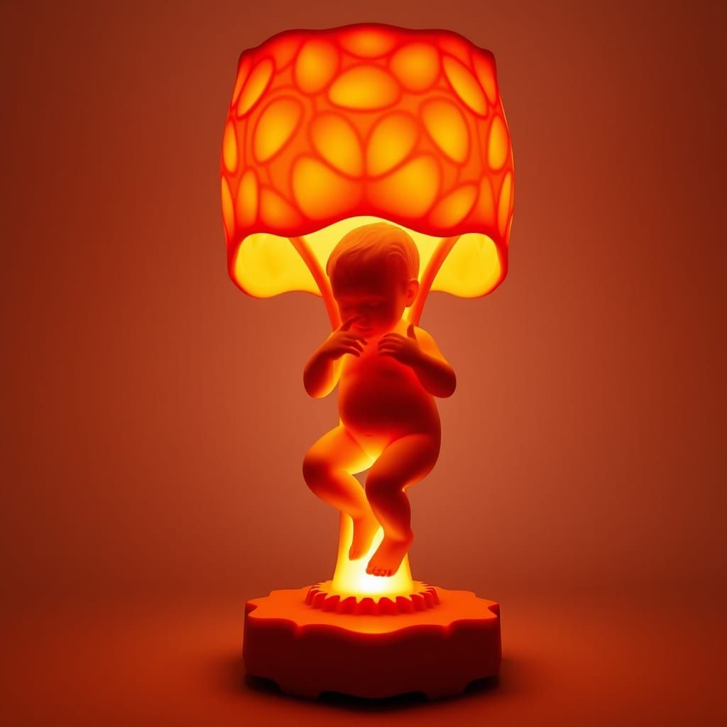 Uterus Lamp with Baby