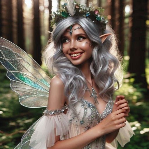 Enchanted Faerie in Mystical Woodland Scene