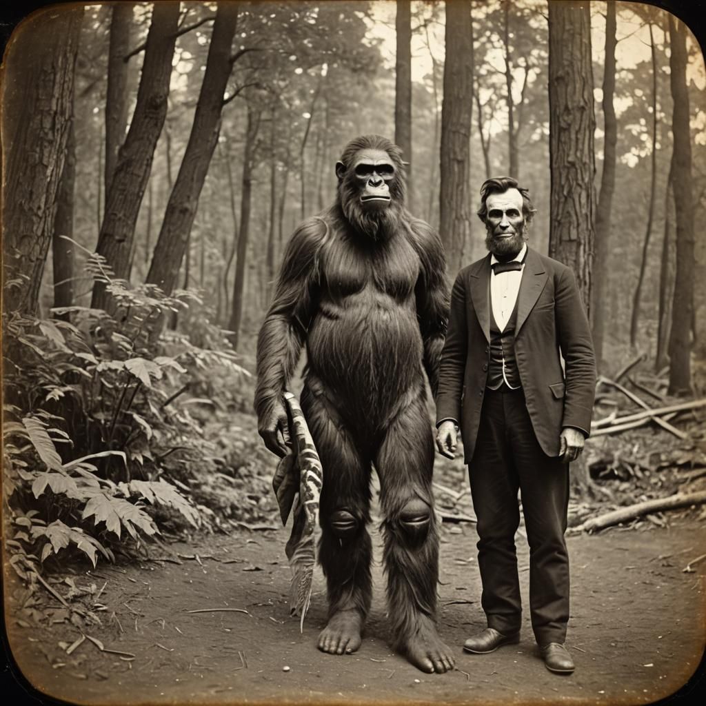 Historical Daguerreotype: Bigfoot and Abraham Lincoln