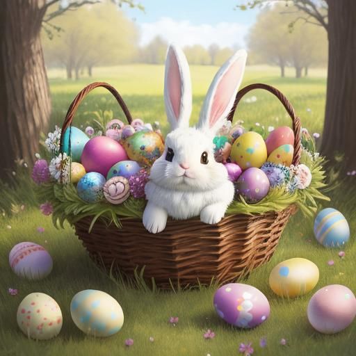 Adorable Easter Bunny Hopping Down the Bunny Trail