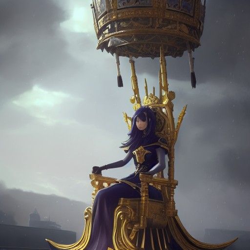 Mechanical Goddess Chair in Shounen Fantasy Style