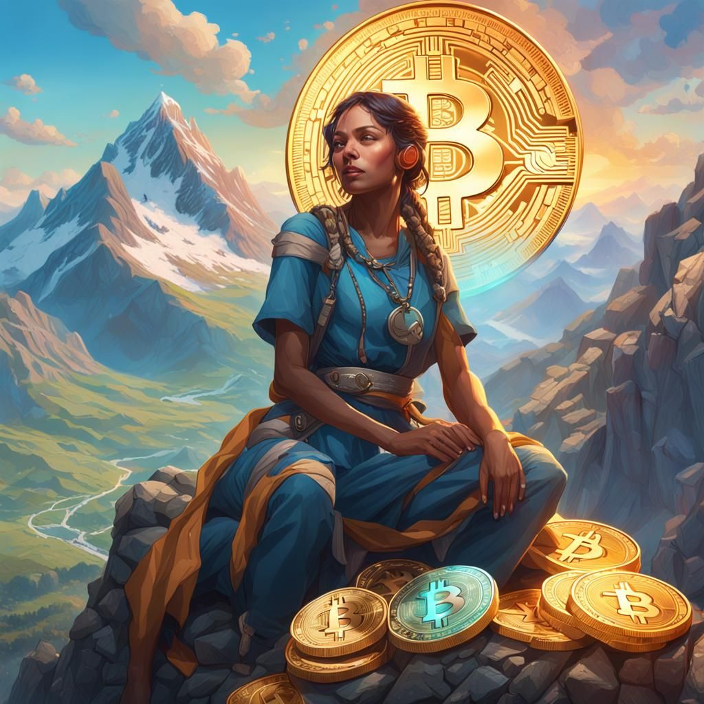 Cryptocurrency Queen Portrait in Artstation Style