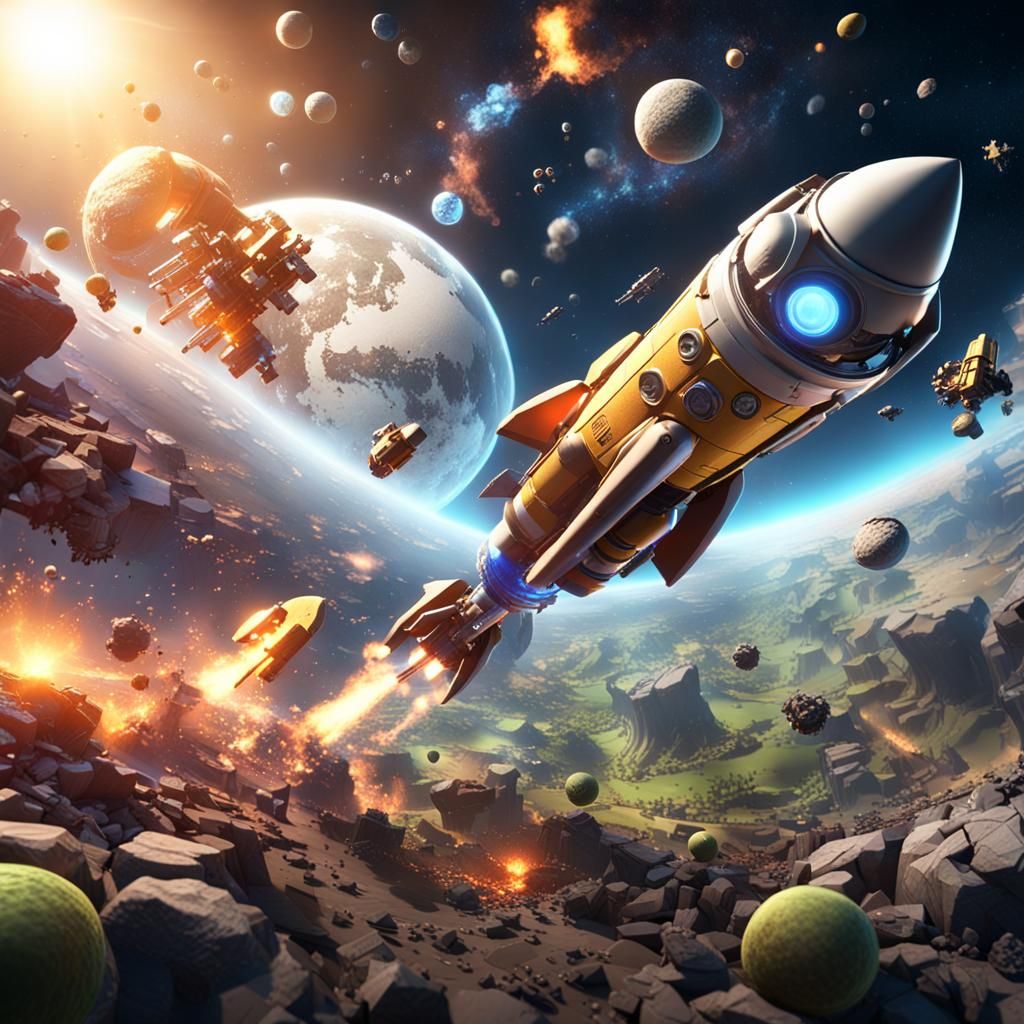 Rocket Science and Wordle Collision in 3D