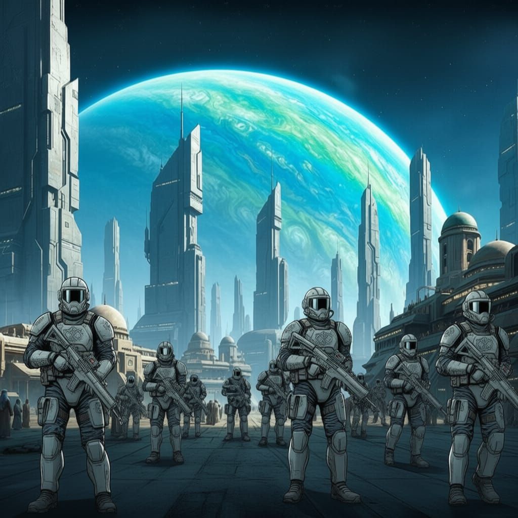 Soldiers Patrol City Streets Guarding Colony