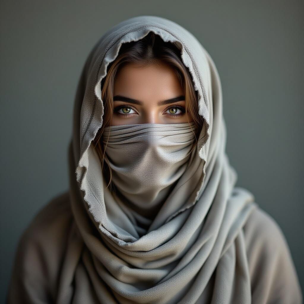 Mysterious Figure in Flowing Garment Portrait