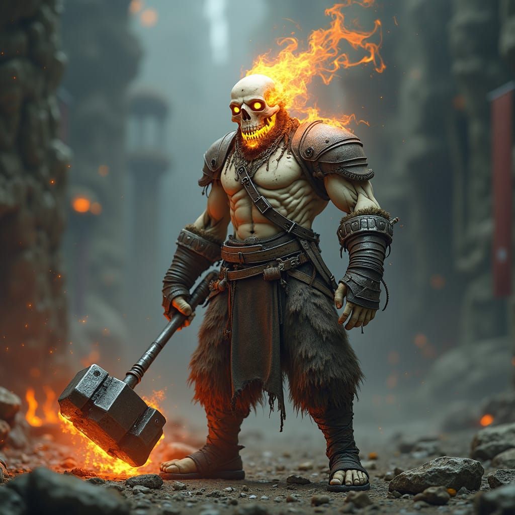 Cybernetic Barbarian God of the Forge