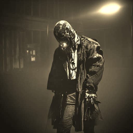 Goth Model in Decaying Biomechanical City Ruins