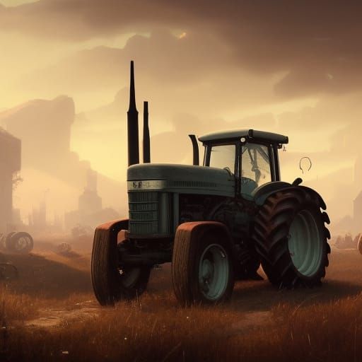 Tractor in Dark Fantasy Style, 8k Resolution