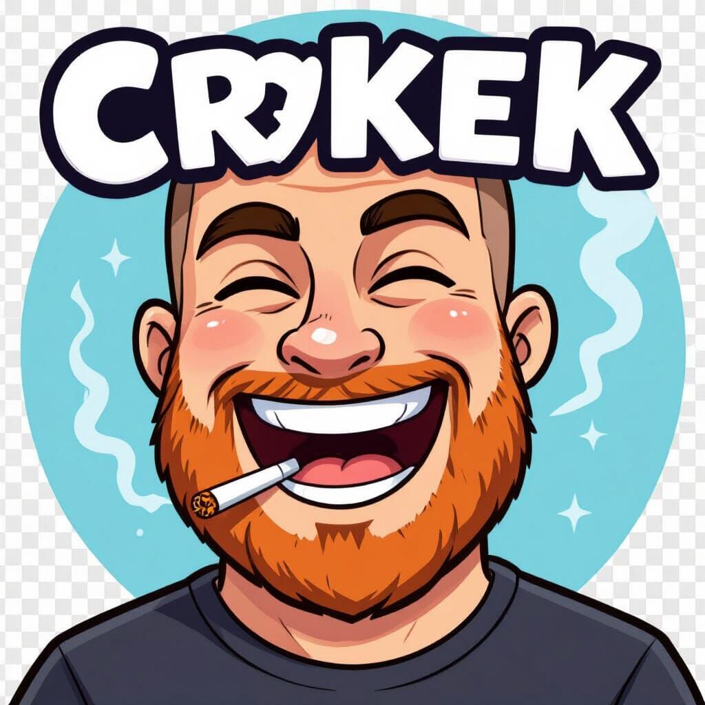 Laughing Man Twitch Emote with Ginger Beard