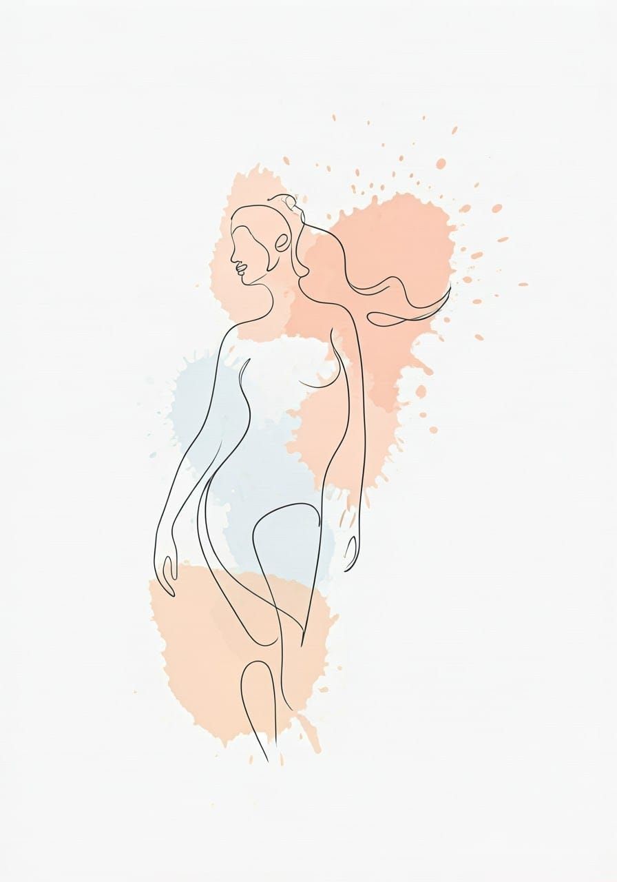 Minimalist Abstract Woman in Japandi Style