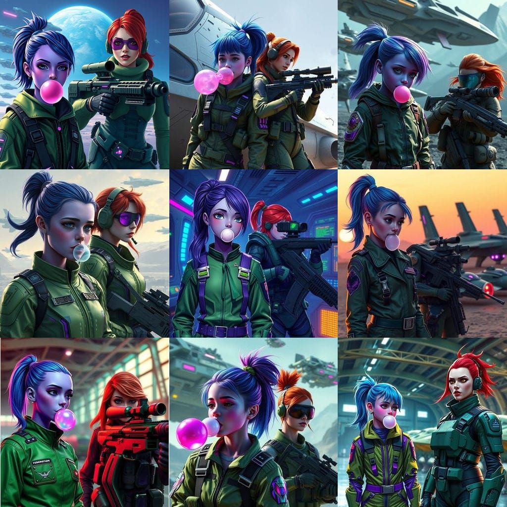 Fantastical Sci-Fi Girl in Flight Suit with Intricate Detail...