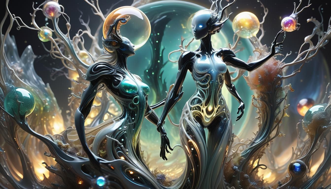 Surreal Steampunk Sculptures on Barren Alien Planet