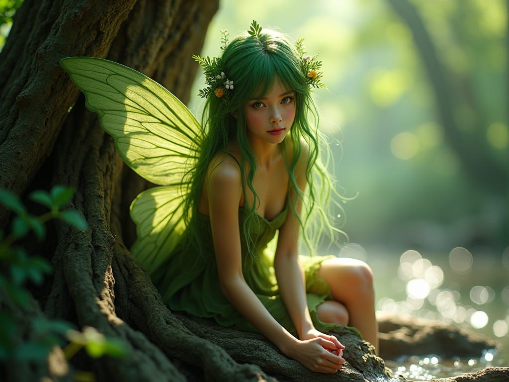 Mystical Forest Fairy in Hyperrealism Style
