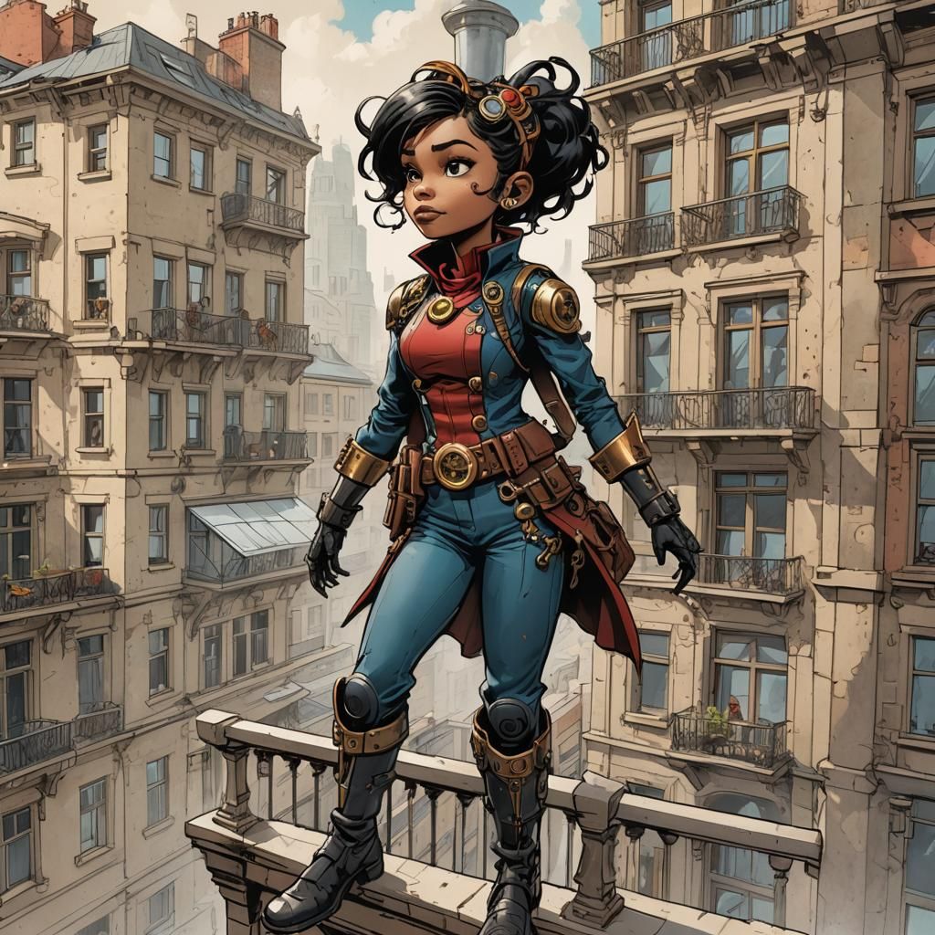 Steampunk Superhero HyperGirl Concept Art